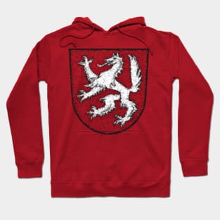 Low Poly Coat of Arms Transparent Monochrom Hoodie